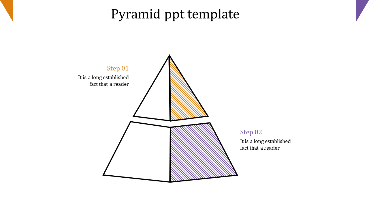 Awesome Pyramid PPT Template Slide Designs-Two Node