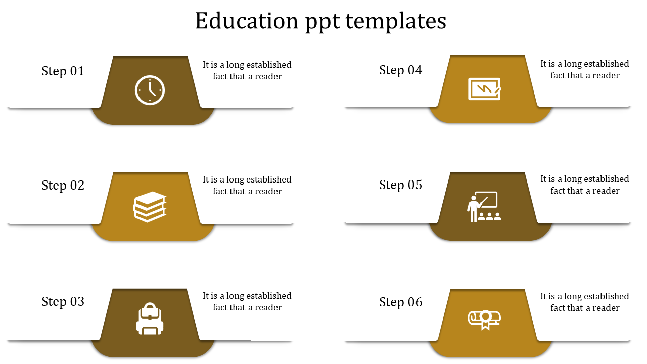 Education PPT Templates And Google Slides With Six Nodes