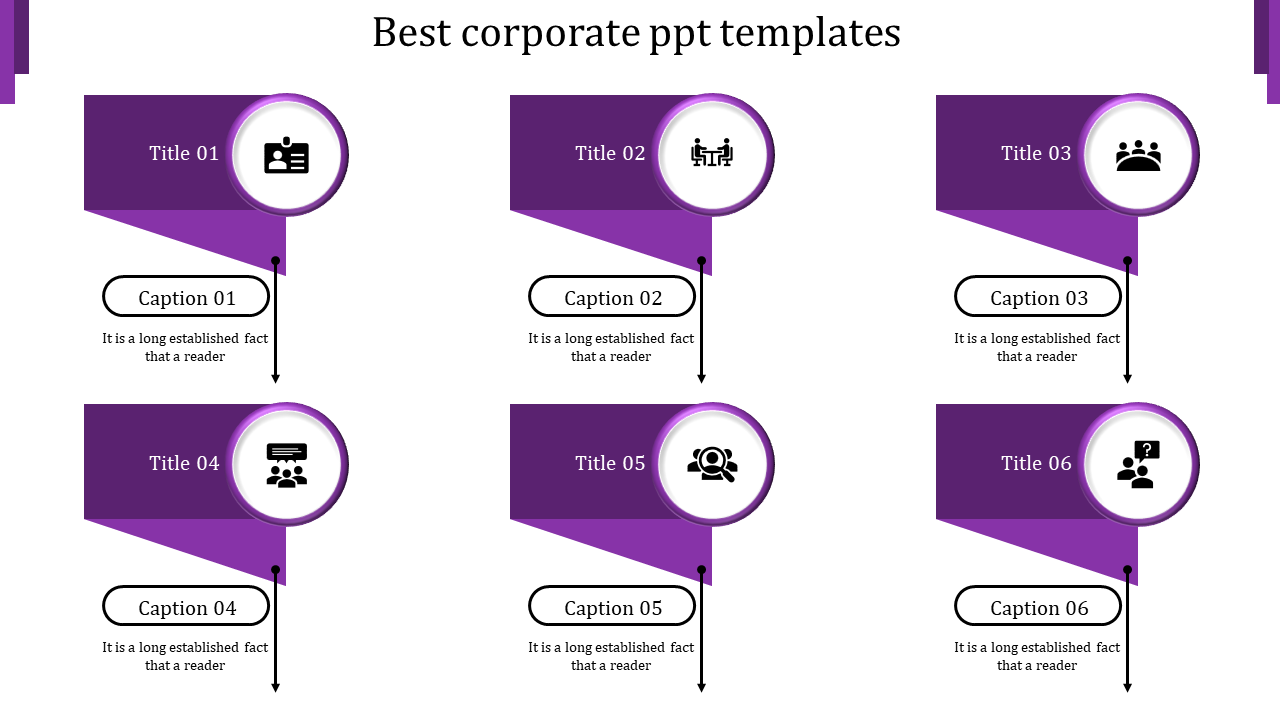 Best Corporate PPT Presentation Template with Six Nodes