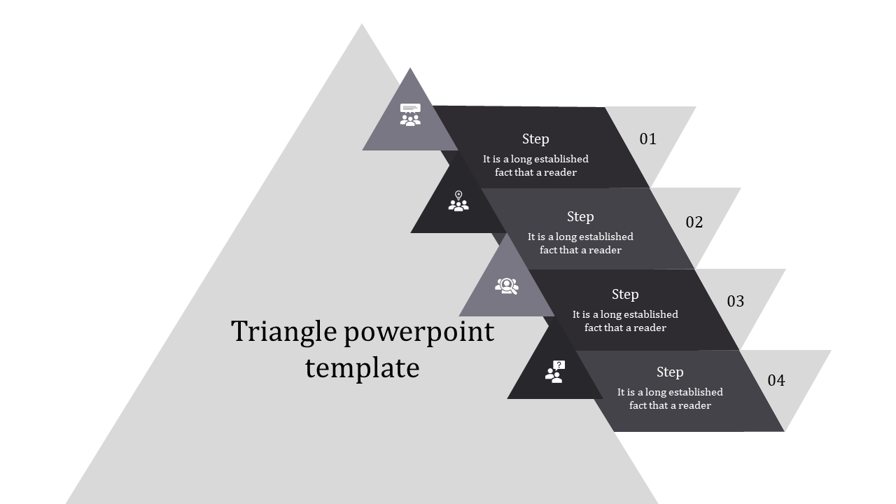 4 Steps Grey Triangle PowerPoint Template and Google Slides