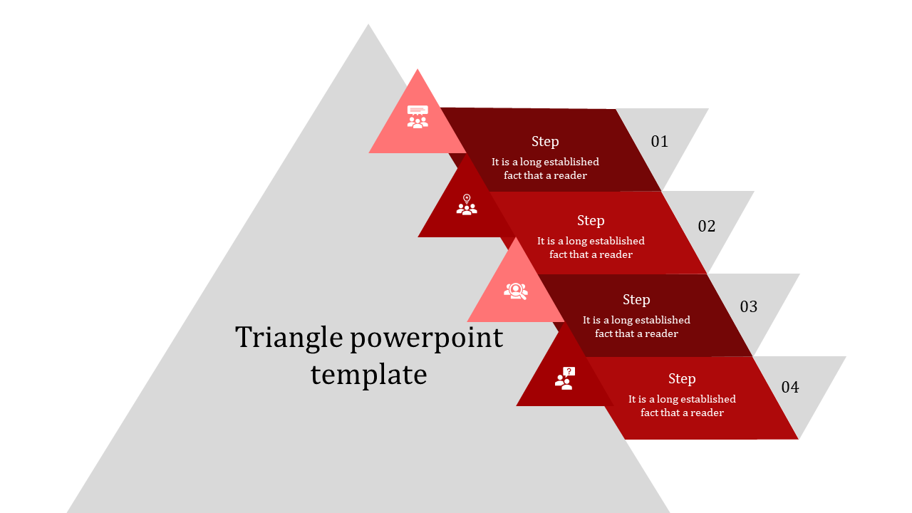 Creative Triangle PowerPoint Template  With Four Nodes