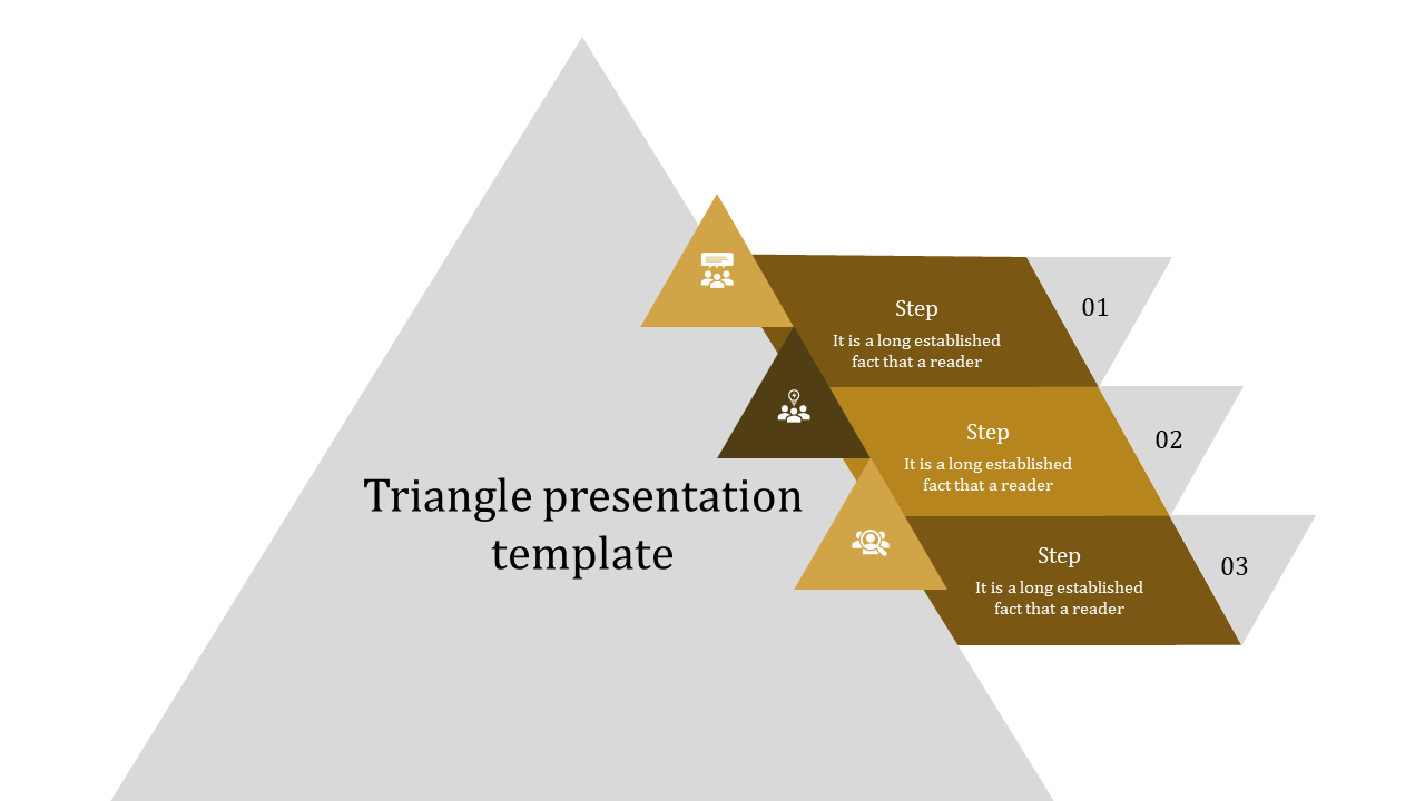 Innovative 3 Steps Triangle PowerPoint Template & Google Slides