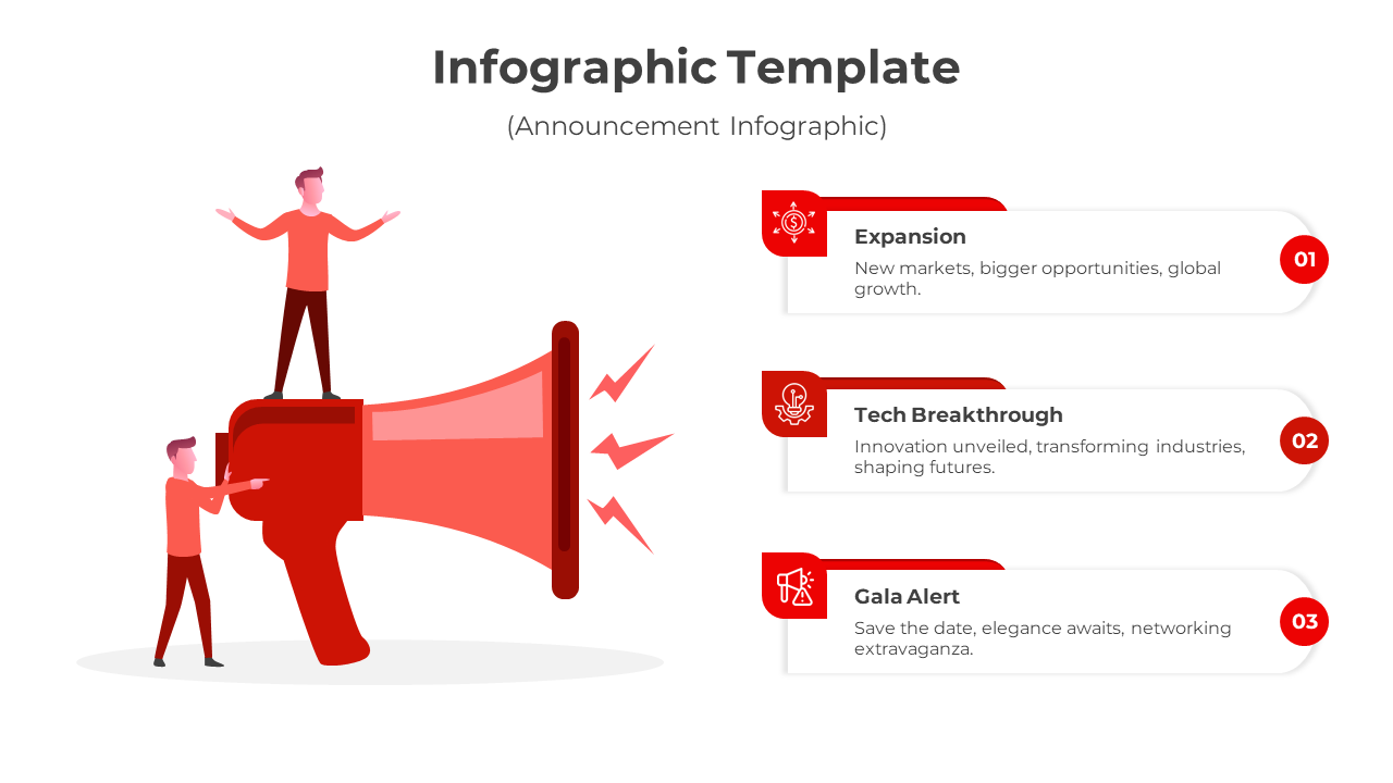 Creative Announcement Infographic PPT And Google Slides