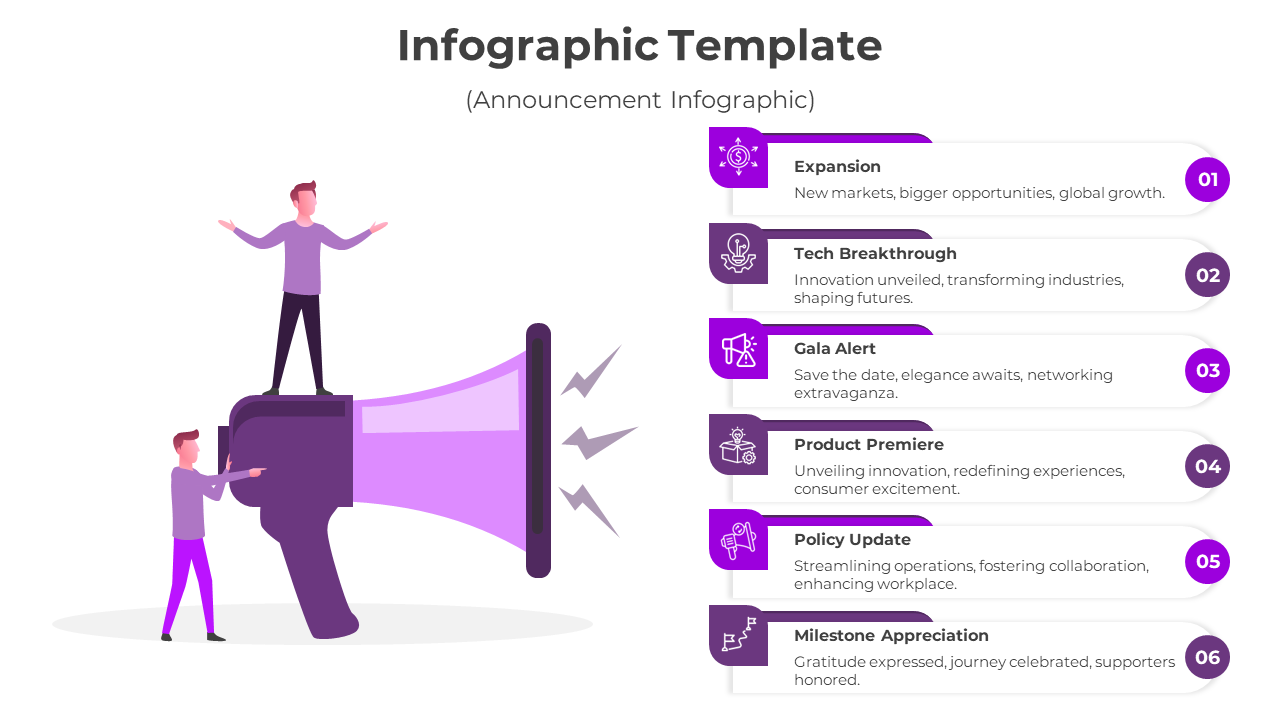 Download Announcement Infographic PPT And Google Slides