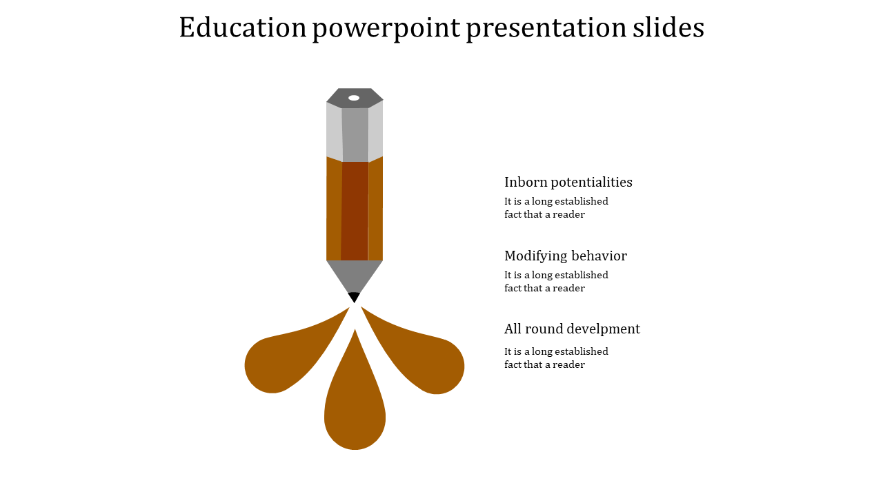 Customized Education PowerPoint Template Pencil Design