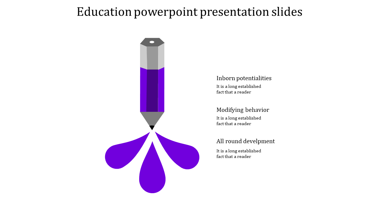 Innovative Education PowerPoint Templates With Pencil Model