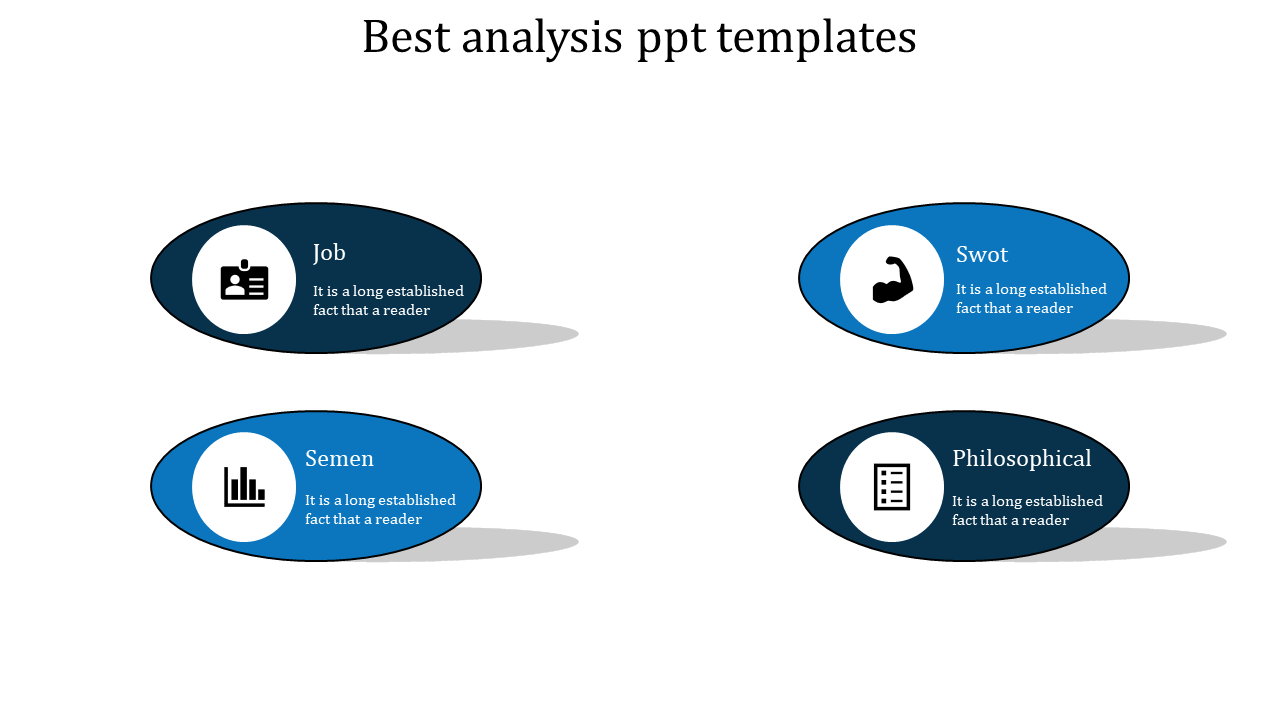 Best effective ways to analysis slide show four types each with descriptive icons.