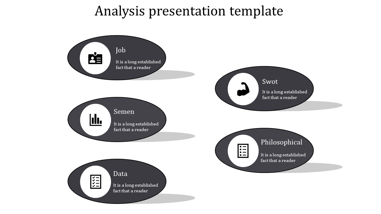 Black Oval Shape Analysis PowerPoint And Google Slides