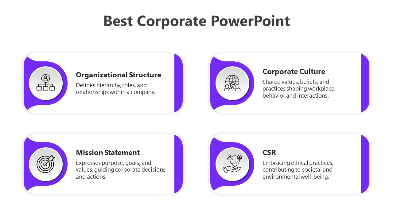 Corporate PPT Template And Google Slides With Four Nodes