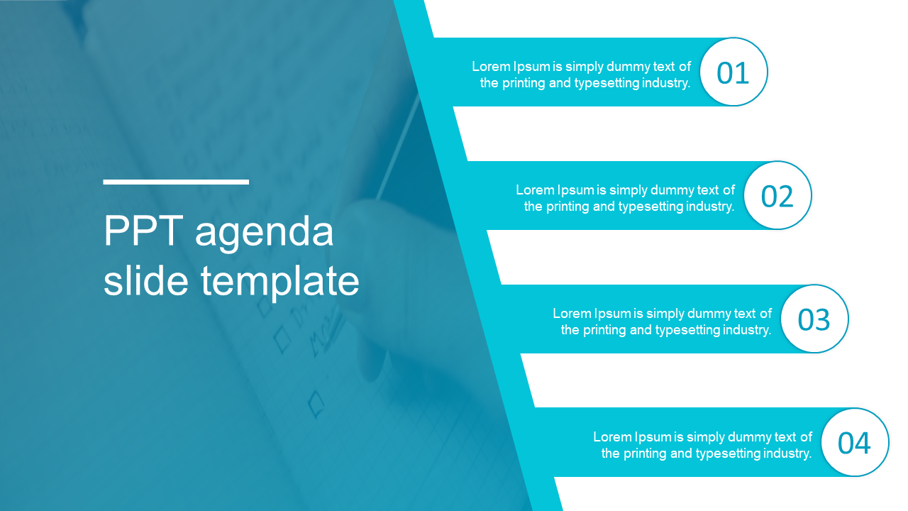 Rounded Rectangle Model PPT Agenda Slide Template