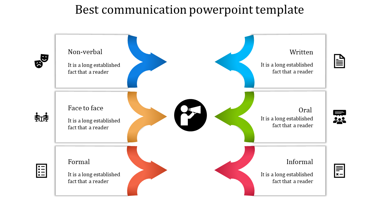 A Six Nodded Communication PowerPoint Template