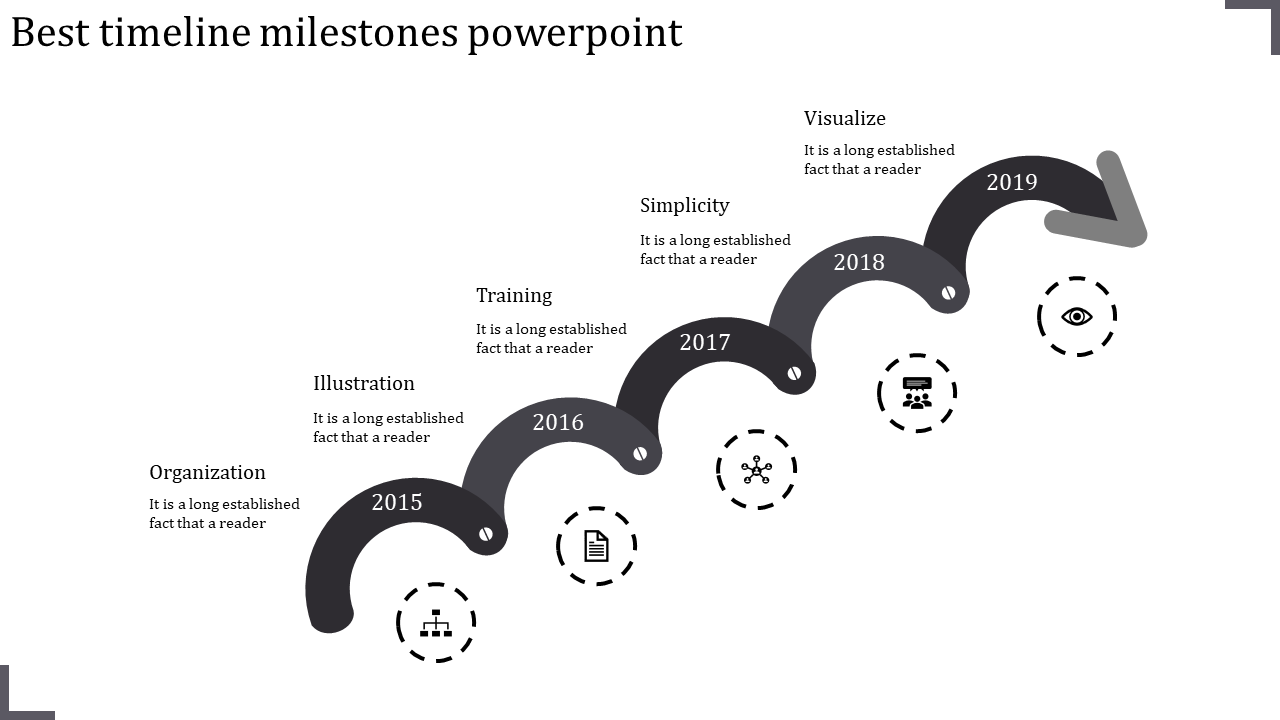 Advanced Timeline Milestones PPT for Project Development