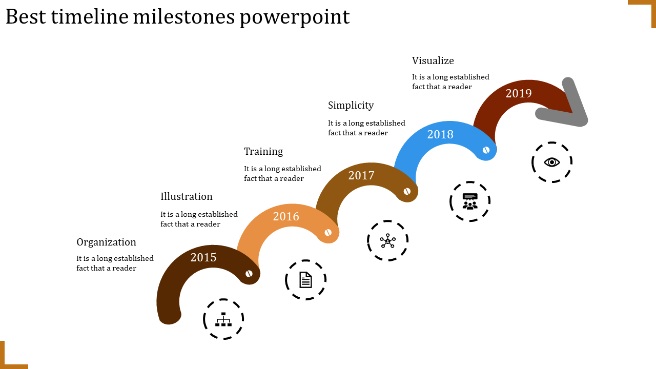 Awesome Timeline Milestones PowerPoint with Five Nodes