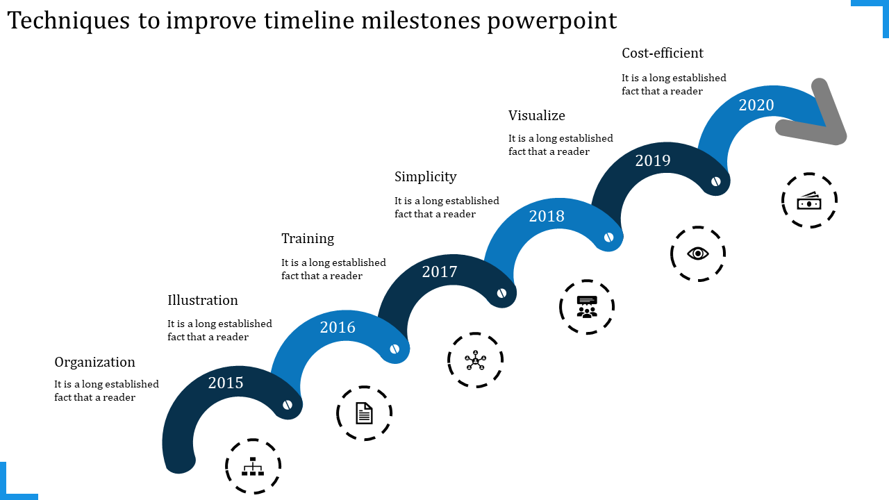 Editable Timeline Milestones PowerPoint for Project Tracking