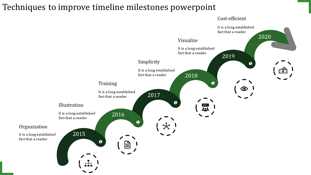 Dynamic Timeline Milestones PowerPoint for Business Use