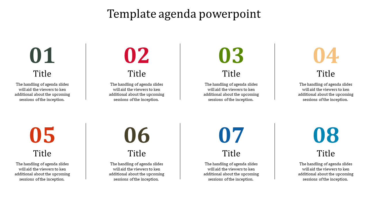 Amazing Template Agenda PowerPoint Slide Design