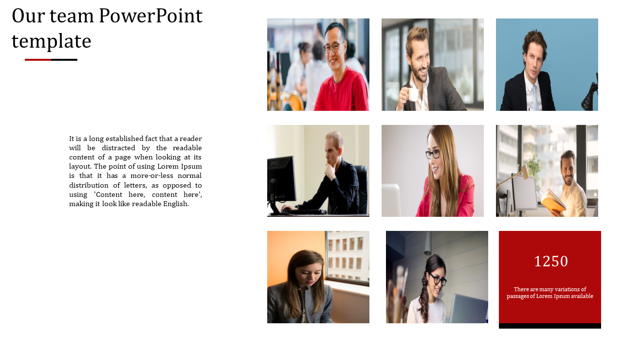 Our Team PowerPoint Presentation Template for Team Overview