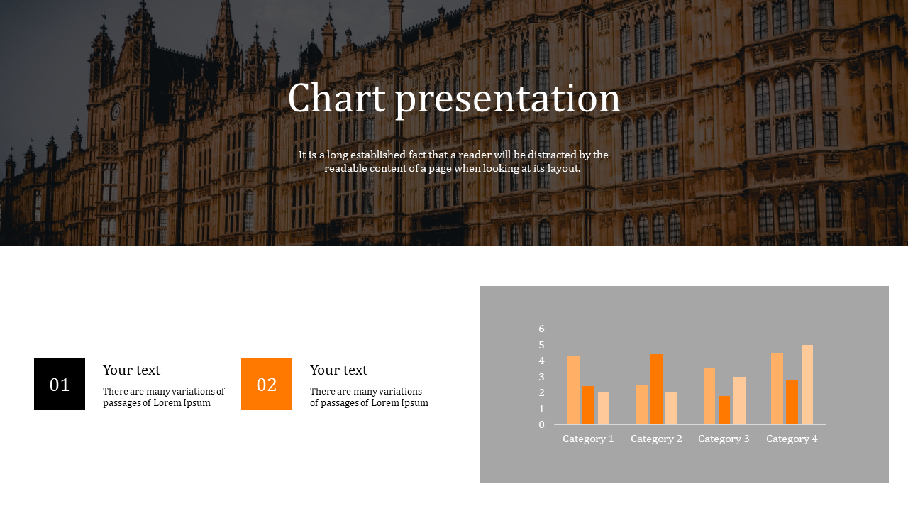 Attractive Chart PPT Presentation Template with Two Nodes