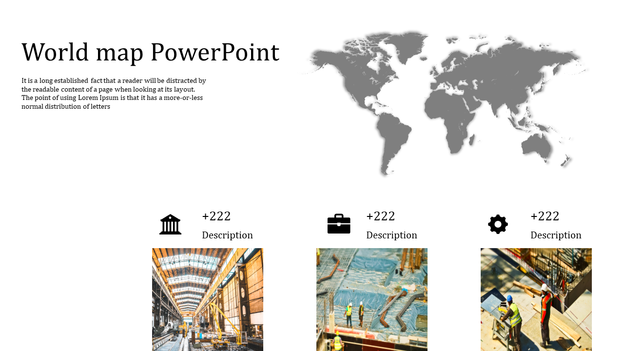 World Map PowerPoint Template And Google Slides With Images