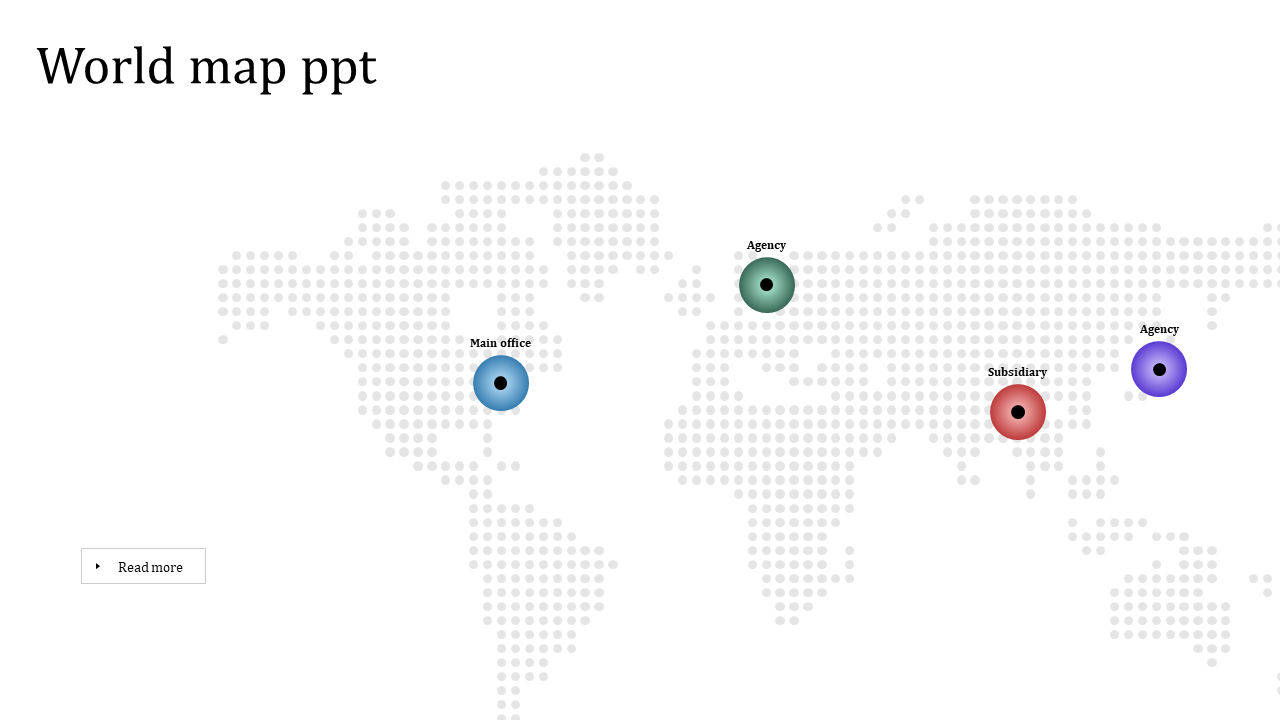 Multicolor World Map PPT Presentation Template Design