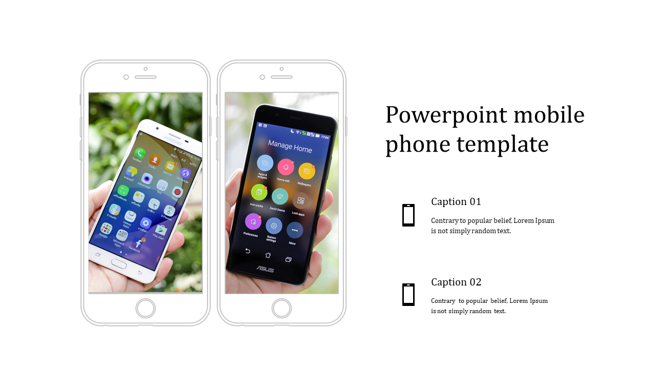 Stunning PowerPoint Mobile Phone Template For Presentation