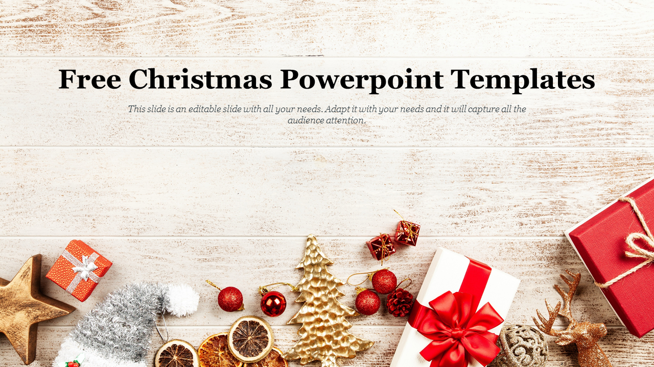 Với Mẫu PowerPoint và Google Slides Giáng Sinh miễn phí, bạn sẽ tiết kiệm được thời gian và tiền bạc. Thiết kế đẹp mắt của mẫu PowerPoint này sẽ giúp bạn tạo nên những slide lộng lẫy và ấn tượng để chào đón mùa Giáng sinh.
