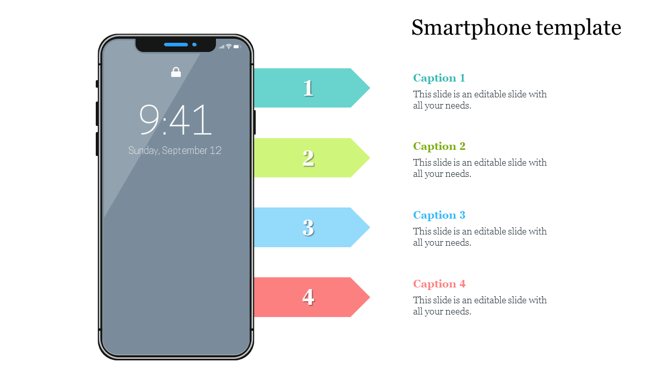 Multicolor Smartphone Template PowerPoint Presentation