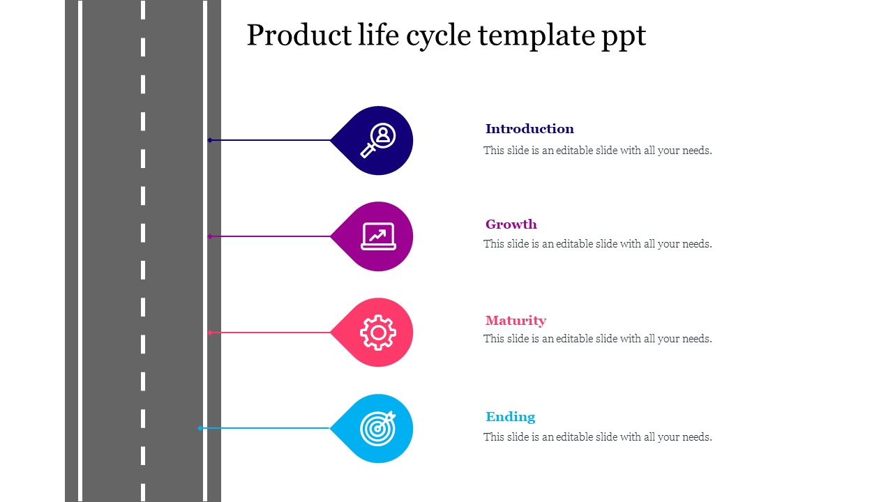 Get amazing Product Life Cycle Template PPT slides