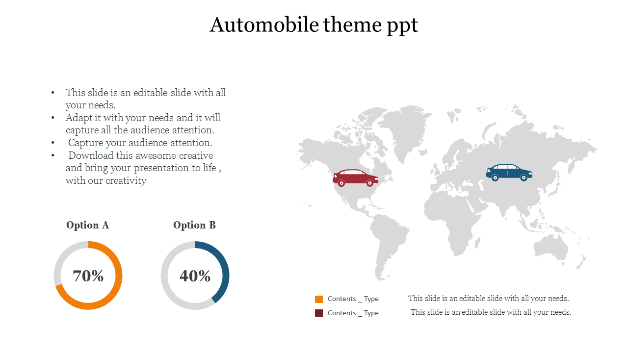 Best Automobile theme ppt slide