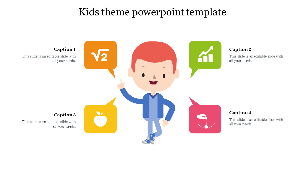 Kids Theme PowerPoint Template Free presentation slides