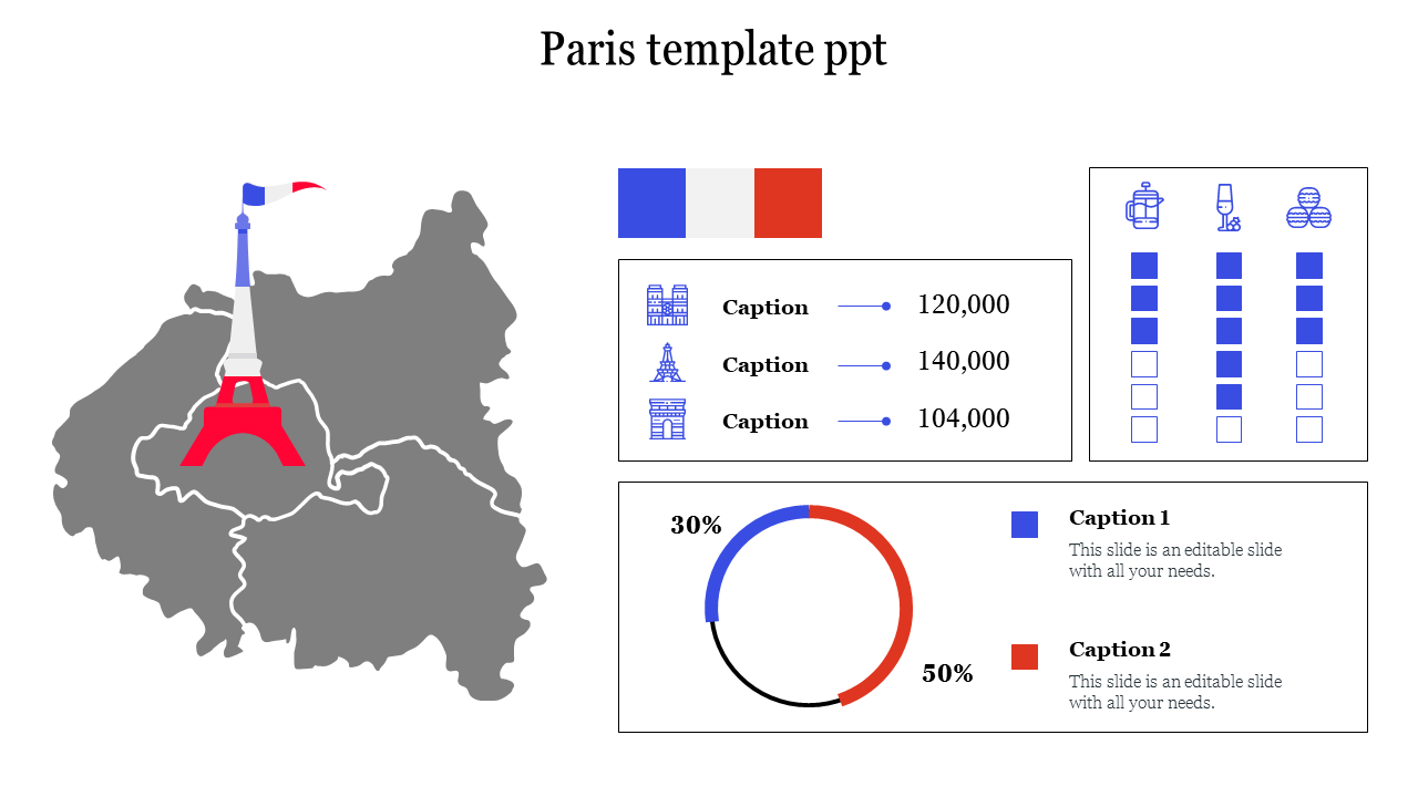 Effective Paris Template PPT Free Slide With Two Nodes