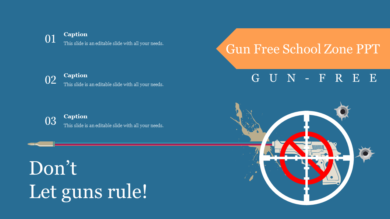 Best Gun Free School Zone PPT Presentation Template