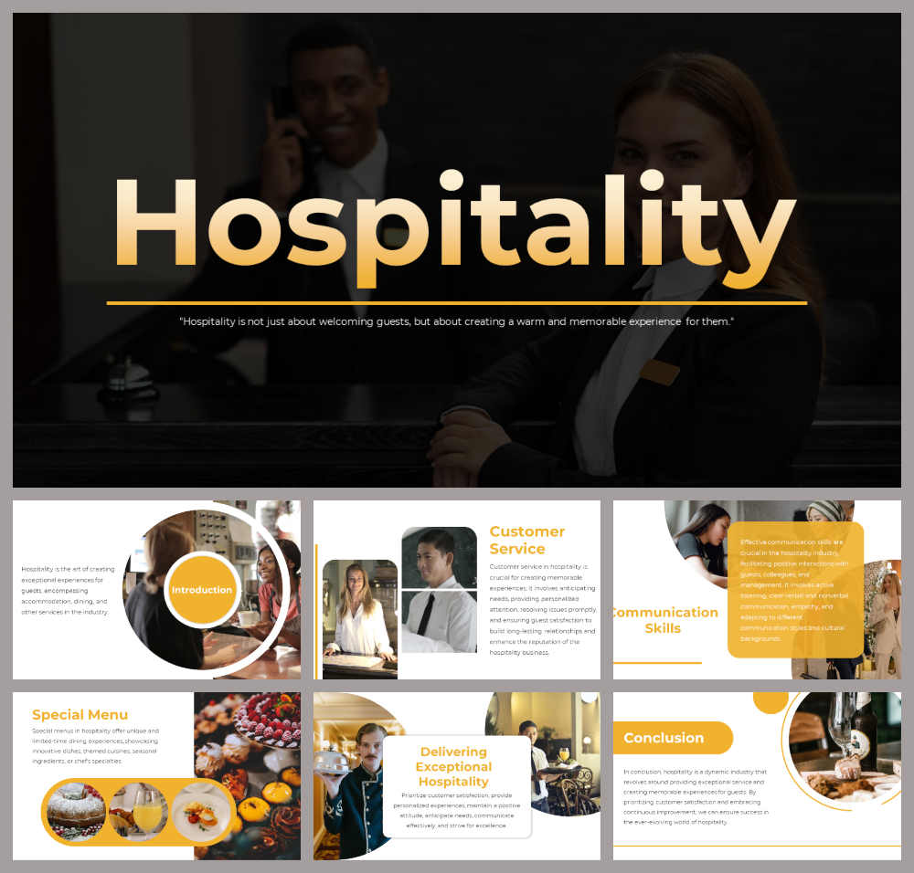 create a powerpoint presentation for best hospitality service