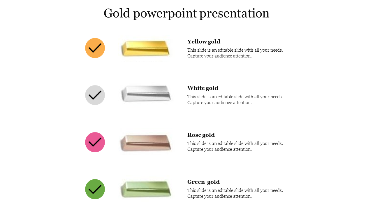 Unlimited Gold PowerPoint Presentation-Four Node