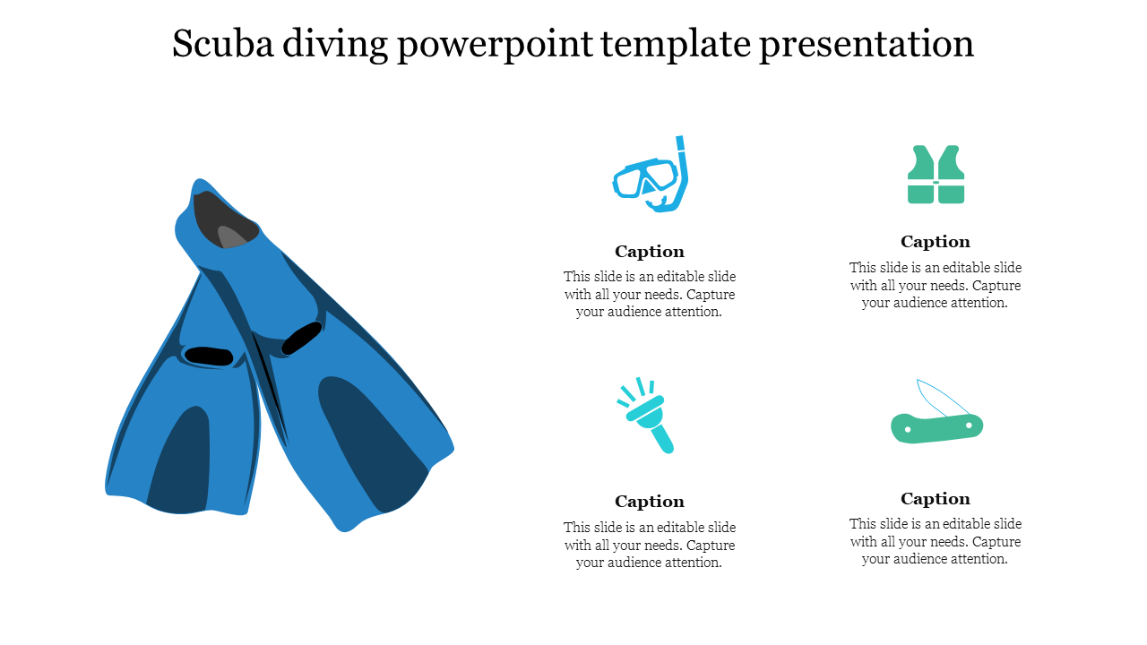 Scuba Diving PowerPoint Template Presentation-Four Node