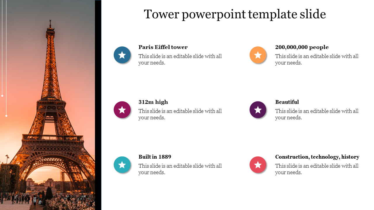 Simple Tower PowerPoint Template Slide Presentation