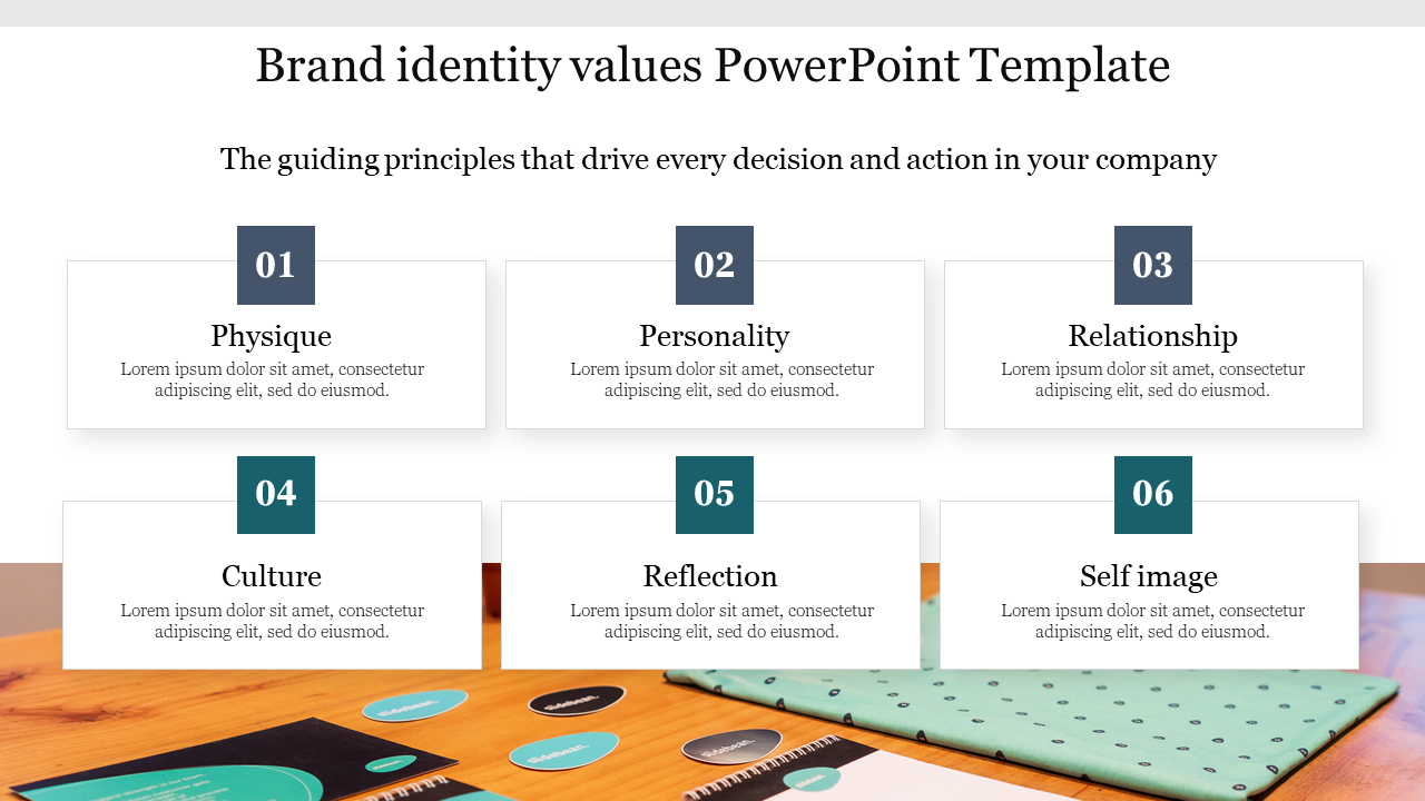 Best Brand Identity Values PowerPoint Template presentation.