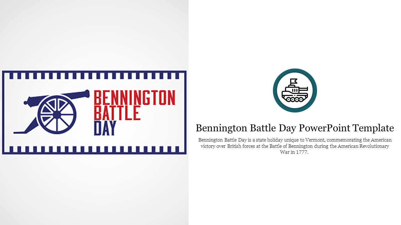 Best Bennington Battle Day PowerPoint Template Presentation