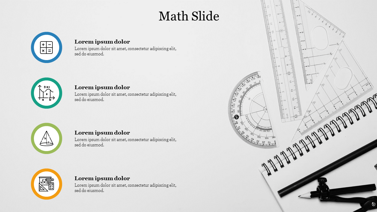 Multi-Color Math Slide PowerPoint Presentation Template