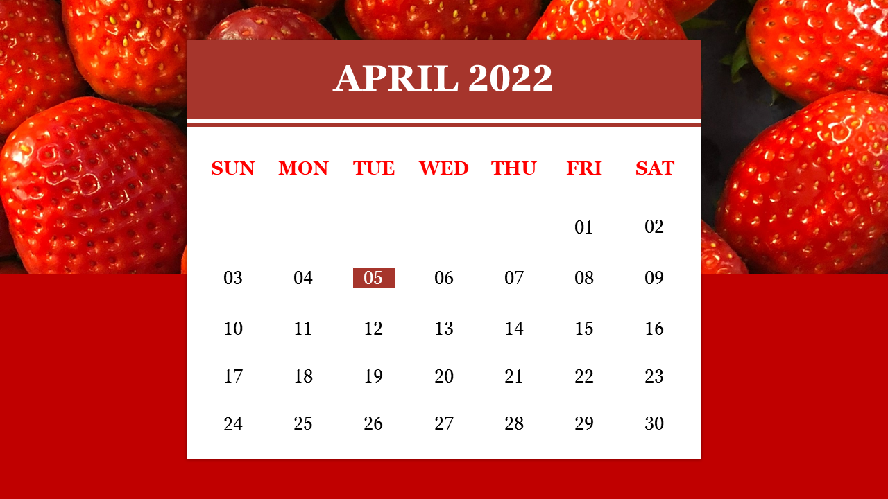 Creative April 2022 PowerPoint Template Presentation