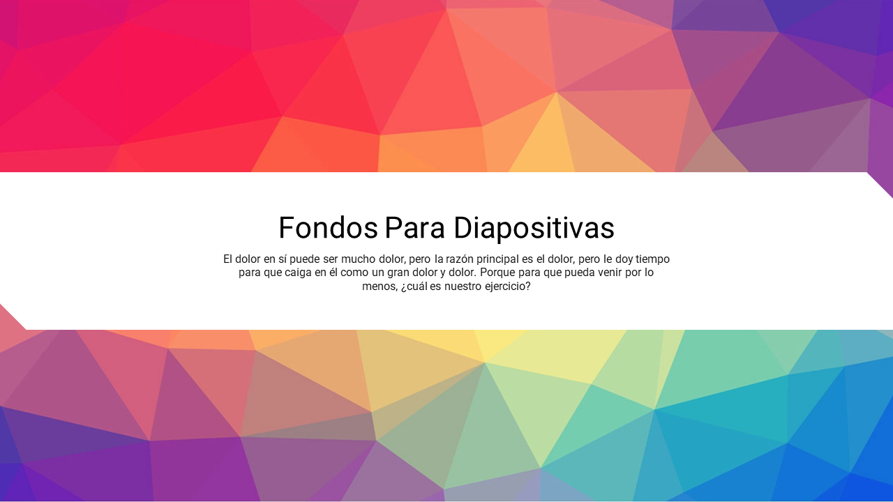 Bold, colorful geometric Fondos Para Diapositivas with a white text area for easy readability in presentations.