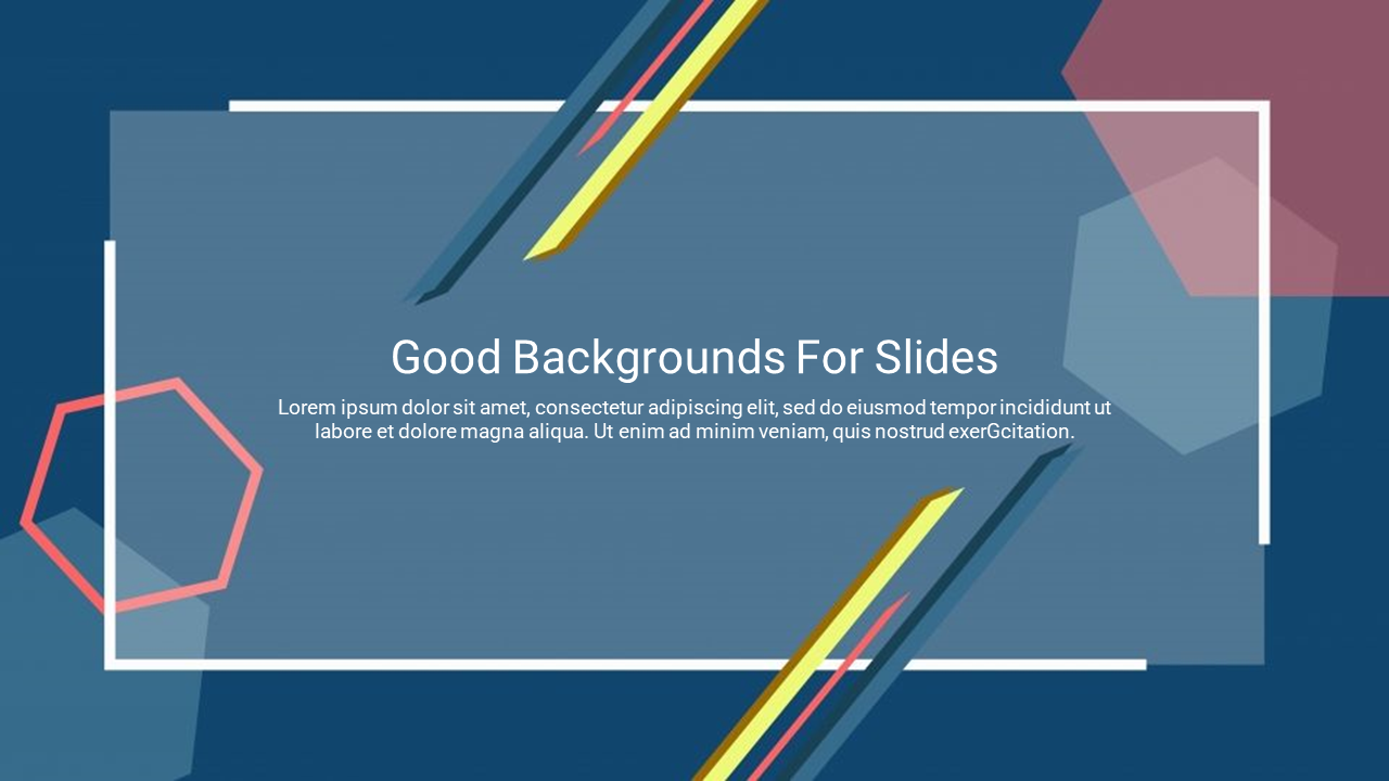 Modern background slide with geometric shapes and vibrant lines, featuring a text area in the center.