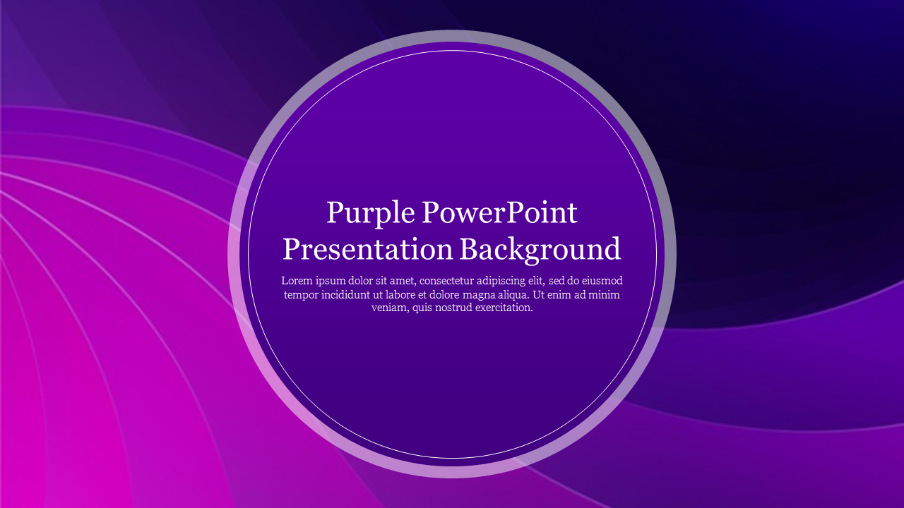 A captivating purple-themed slide background with a sleek circular design, ideal for visually appealing presentations.