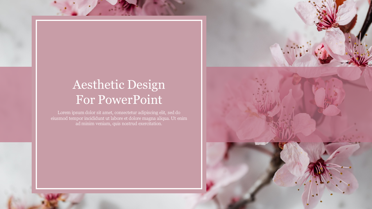 Aesthetic slide design with a soft pink floral background and a text box displaying the slide title.