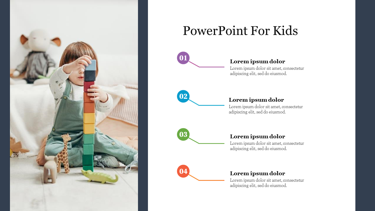 Creative PowerPoint For Kids Presentation Slide