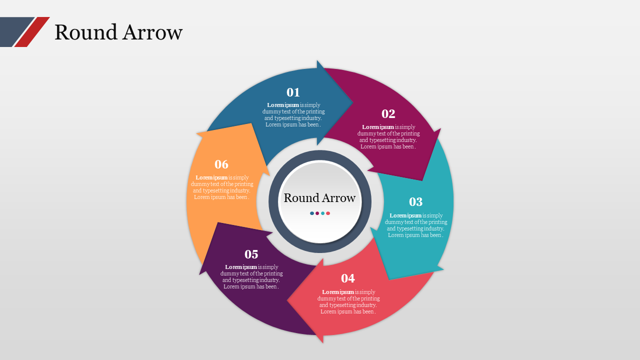 Attractive Round Arrow Presentation Template Slide Design