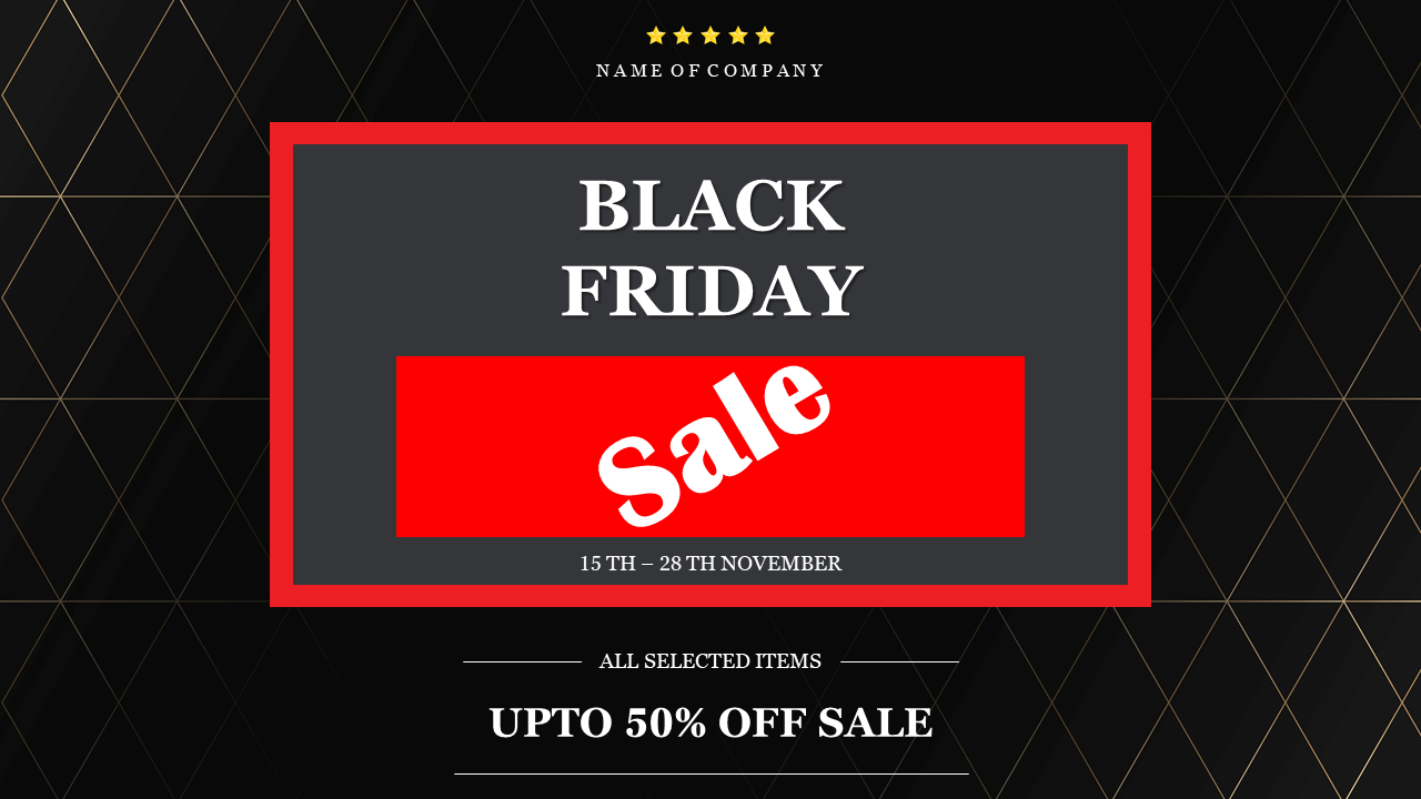 Impressive Black Friday Sale Template For Presentation