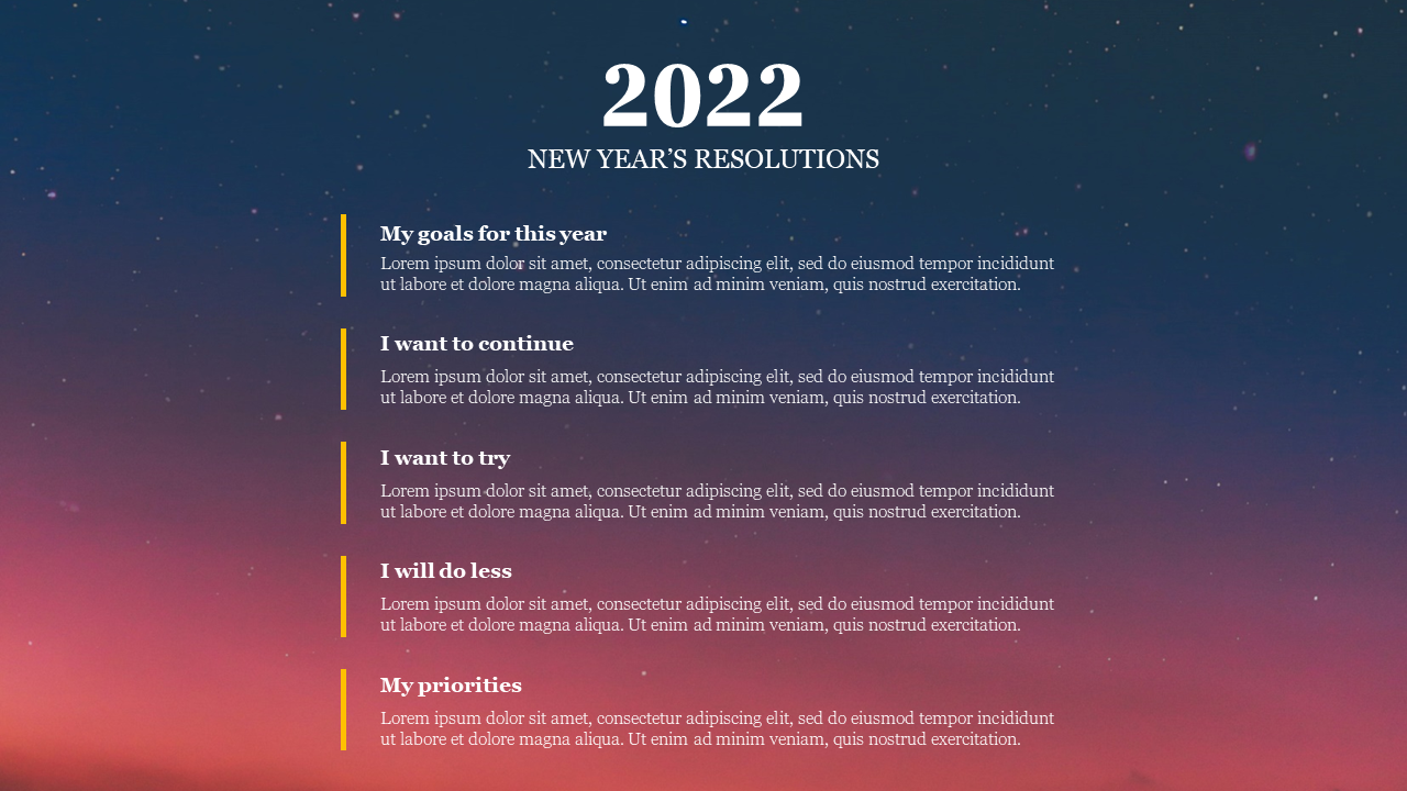 Hail New Year Resolution Template PowerPoint Presentation