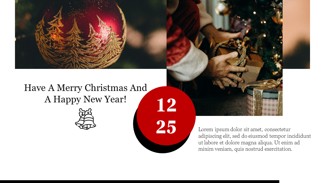 Editable PowerPoint Christmas Theme Template For Slides