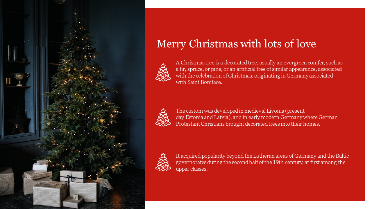 Creative Christmas Tree PowerPoint Presentation Slide